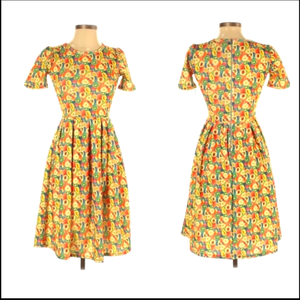 RARE Lularoe Amelia fruit dress sz S